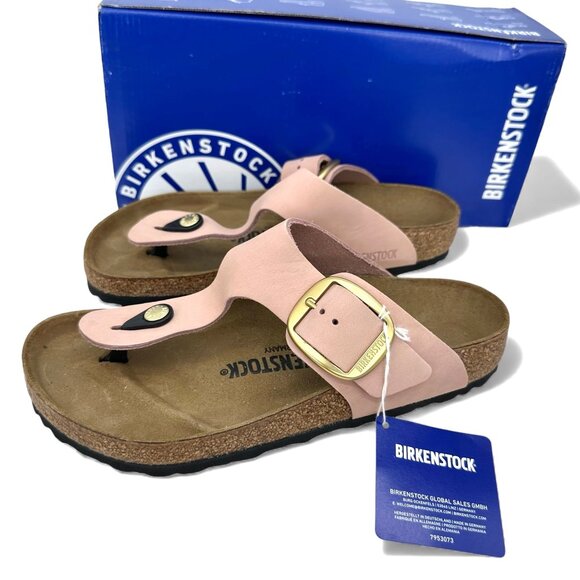 Birkenstock Gizeh Big Buckle Soft Pink Leather Women’s Sandals EU 38 Regular Fit - Picture 3 of 11